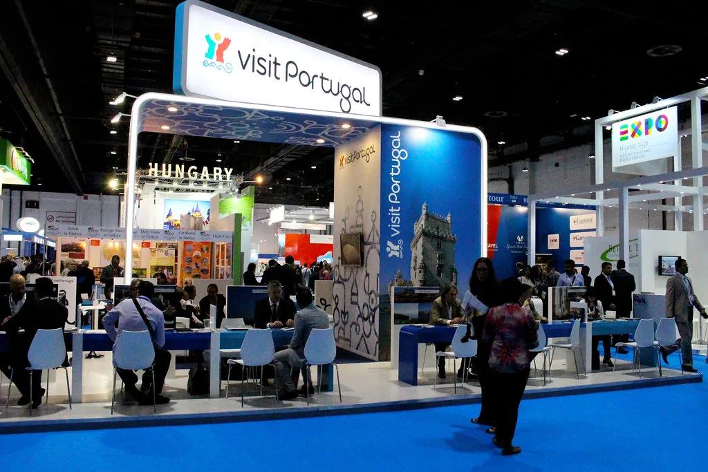 Exhibition stands for Visit Portugal and Hungary during Arabian Travel Market at Dubai World Trade Centre