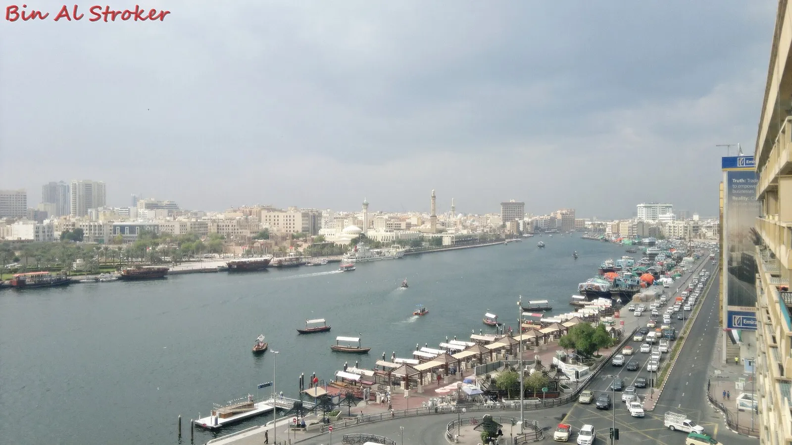 Dubai Creek and the buildings along Baniyas Road in Deira