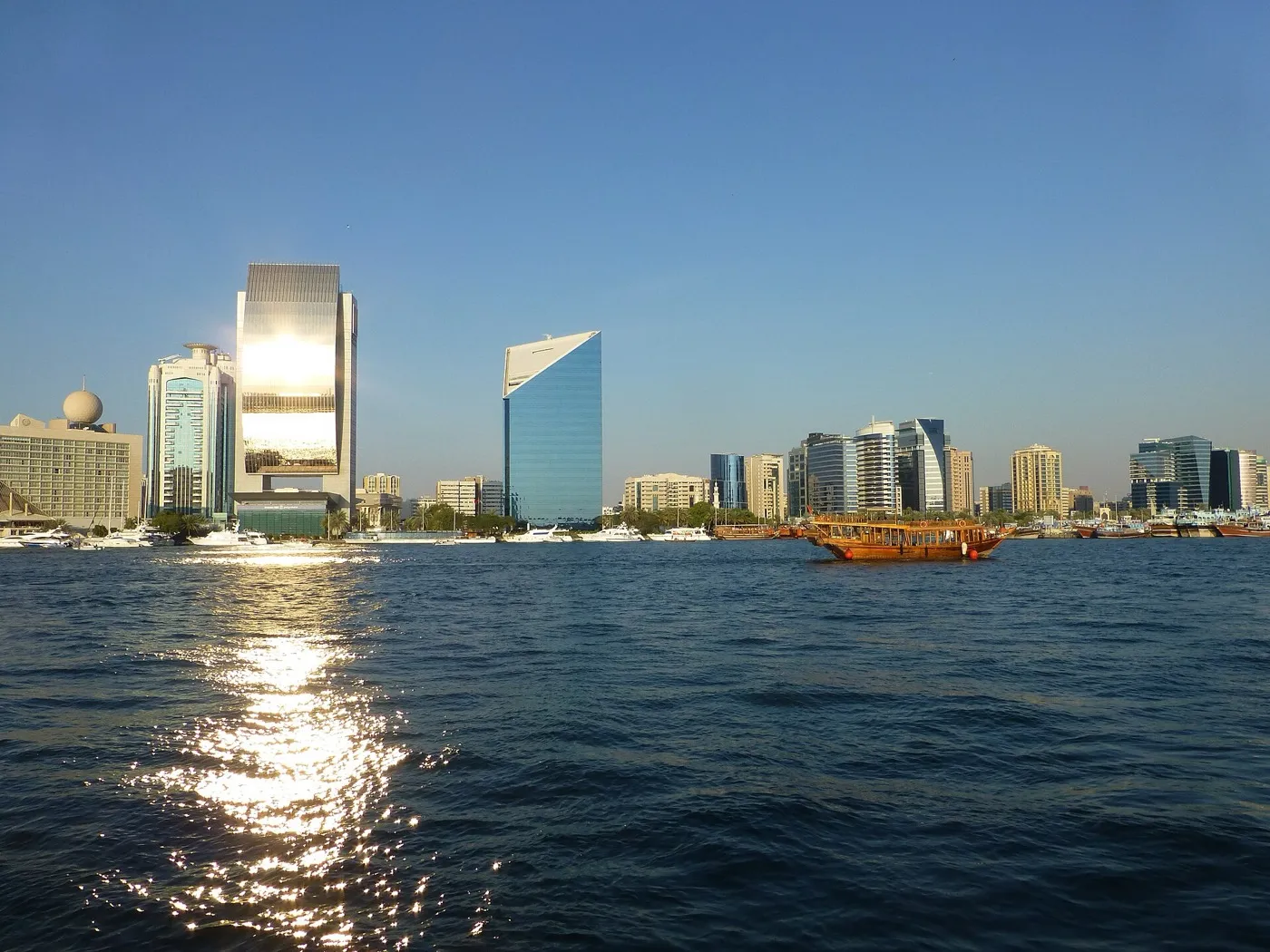 The Dubai Creek skyline with towers along the waterfront