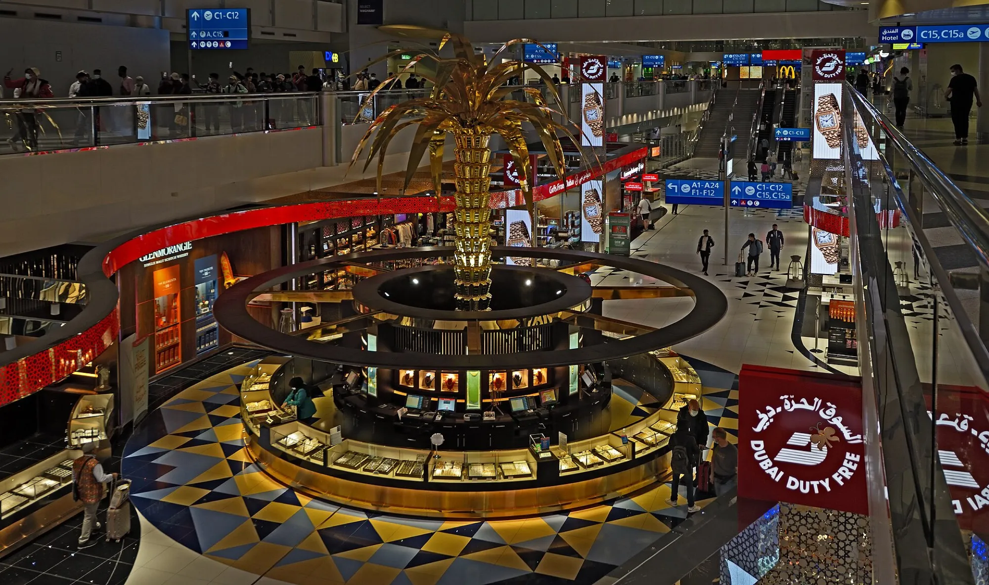 The Terminal 3 concourse at Dubai International Airport, where Emirates flights depart