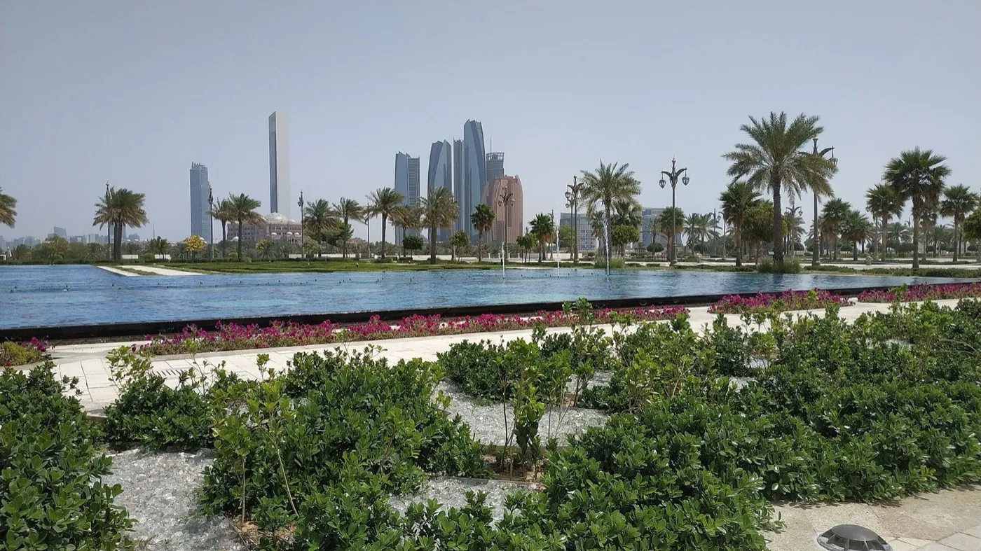 Qasr Al Watan, the presidential palace in Abu Dhabi, seen from the front lawn