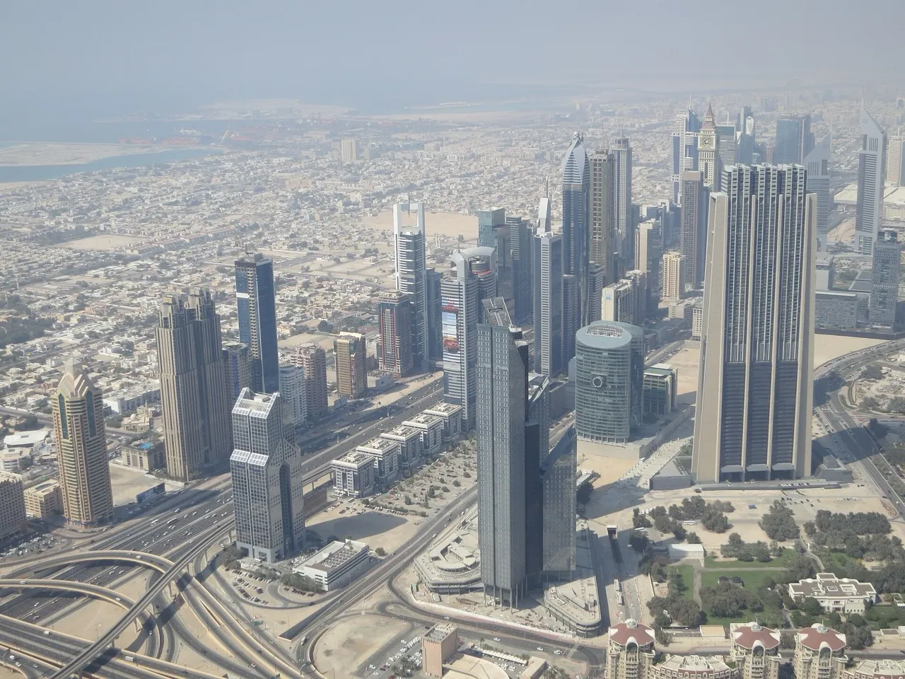Office towers lining Sheikh Zayed Road in Dubai