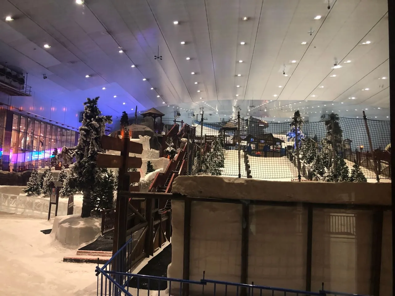 The indoor snow slope and play area at Ski Dubai in Mall of the Emirates, seen through the viewing glass